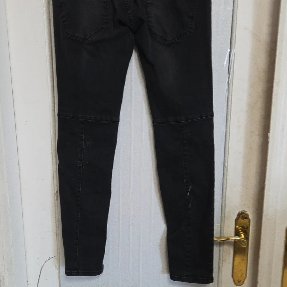 Zara black denim moto jeans from the New Biker Collection